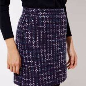 LOFT Tweed Mini Skirt - Forever Navy with Pink Detail